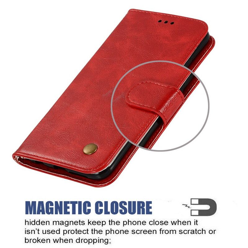 Flip Case Huawei Y6 2019 / Honor 8A Suojaketju Kuori Vintage Leather Effect Strappy