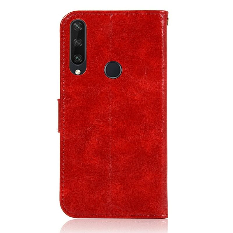 Flip Case Huawei Y6 2019 / Honor 8A Suojaketju Kuori Vintage Leather Effect Strappy