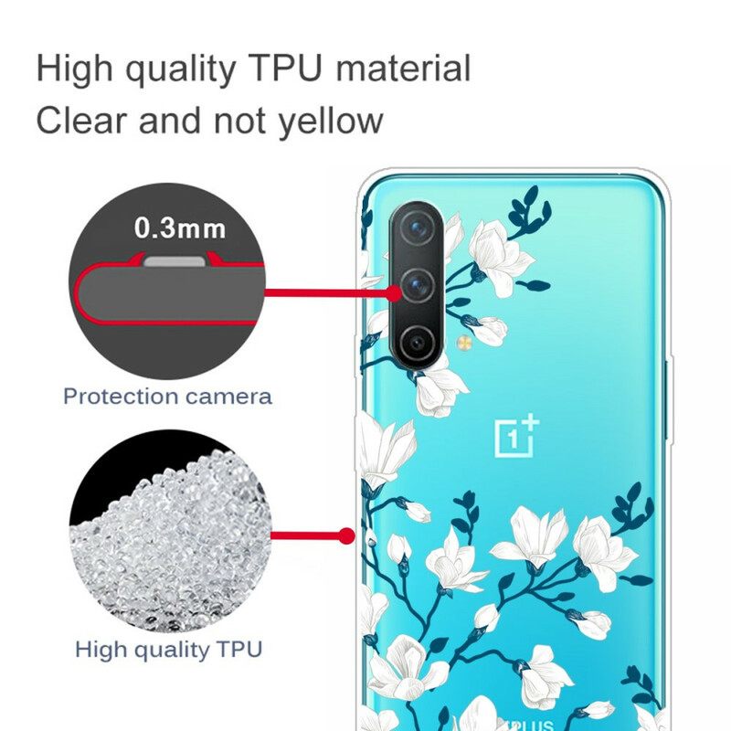 Case OnePlus Nord CE 5G Valkoiset Kukat