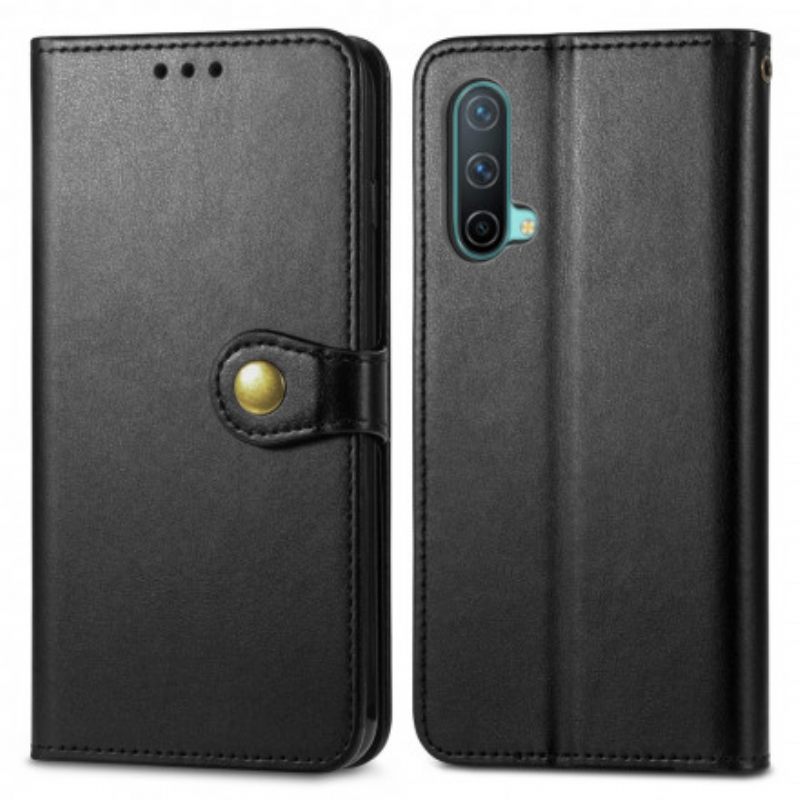 Flip Case OnePlus Nord CE 5G Keinonahka Ja Vintage-lukko