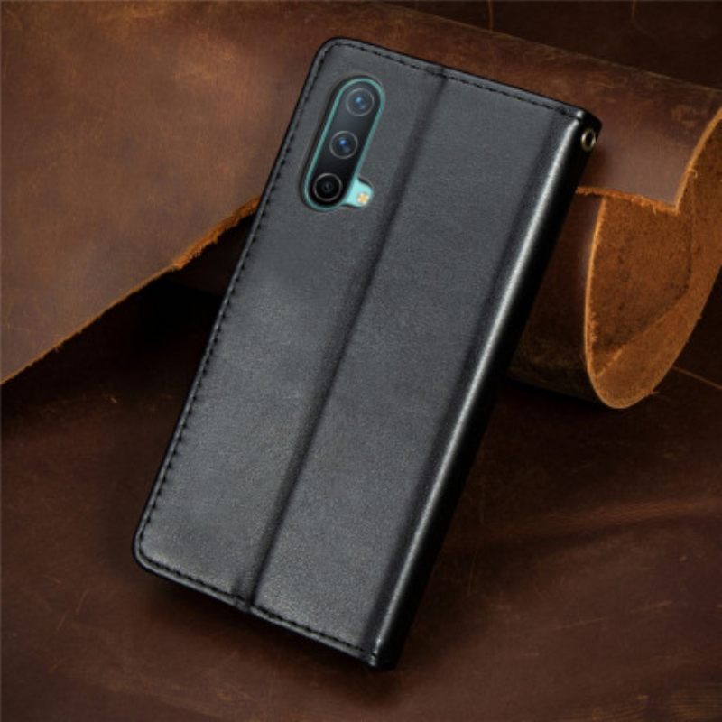 Flip Case OnePlus Nord CE 5G Keinonahka Ja Vintage-lukko