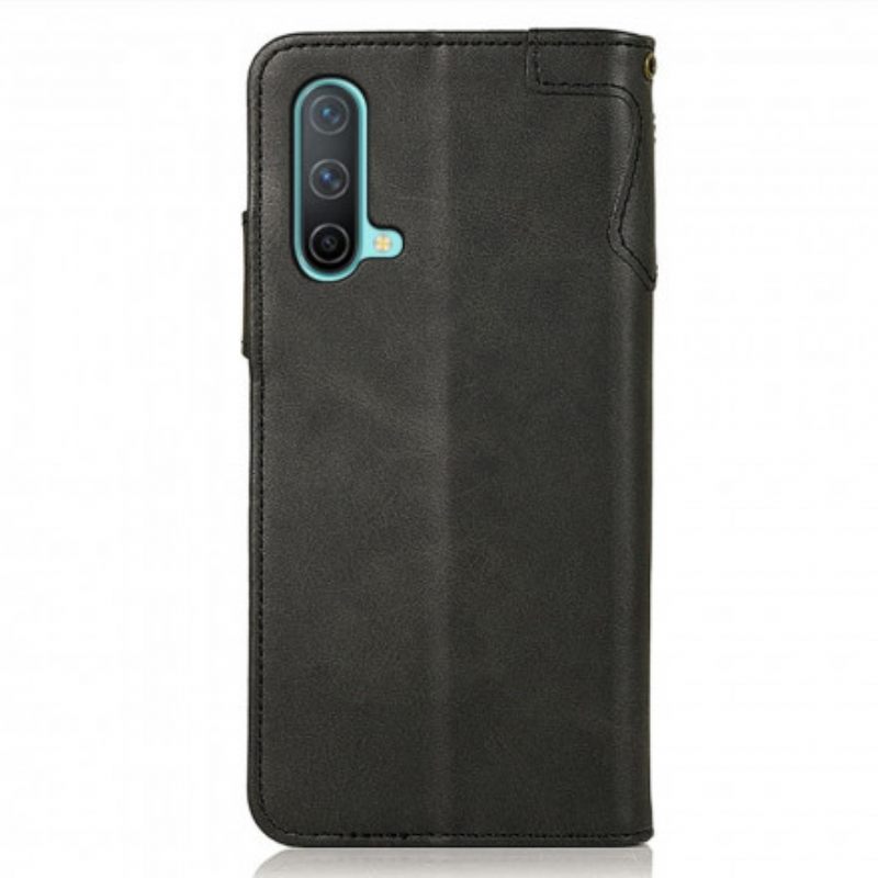 Kotelot OnePlus Nord CE 5G Faux Leather Button Khazneh