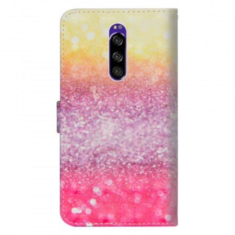 Flip Case Sony Xperia 1 Magenta Glitter Gradient