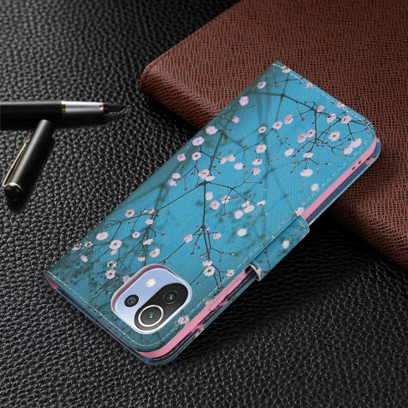 Flip Case Xiaomi Mi 11 Lite 5G NE / Mi 11 Lite 4G / 5G Kukkiva Puu