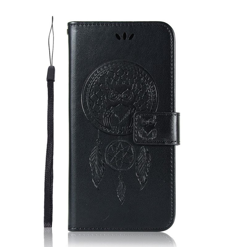 Flip Case Xiaomi Mi 11 Lite 5G NE / Mi 11 Lite 4G / 5G Nahkaefekti Dreamcatcher Pöllö