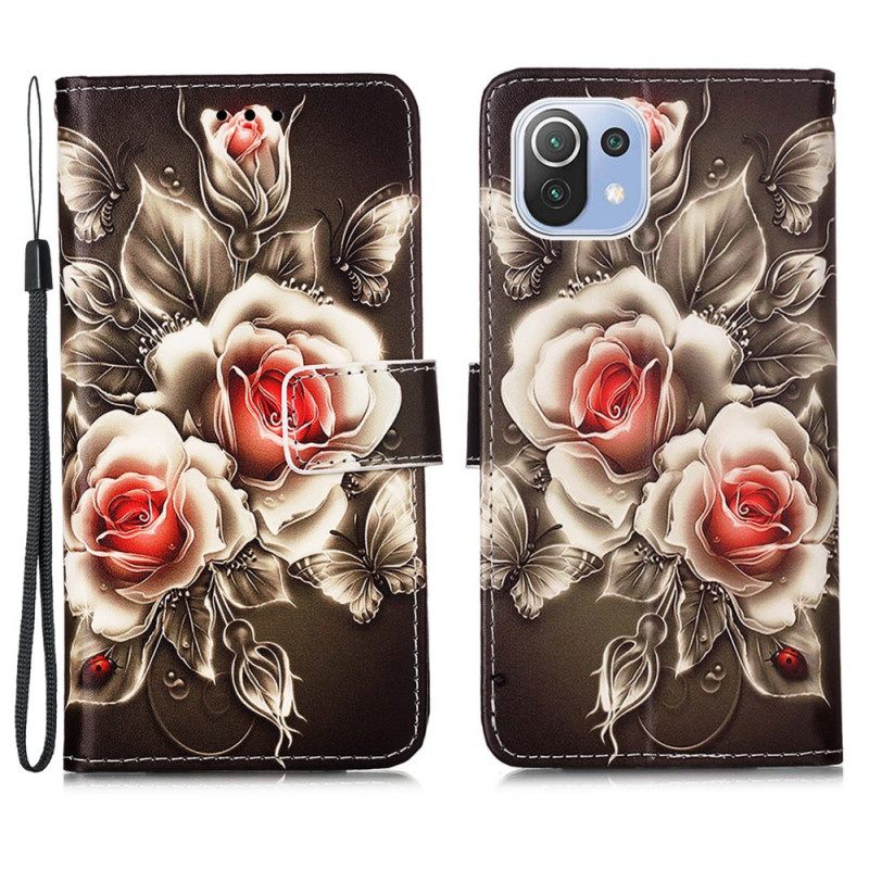 Kotelot Xiaomi Mi 11 Lite 5G NE / Mi 11 Lite 4G / 5G Golden Roses