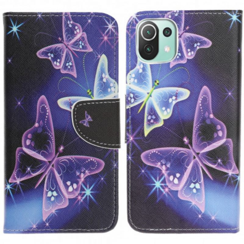 Kotelot Xiaomi Mi 11 Lite 5G NE / Mi 11 Lite 4G / 5G Neon Butterflies