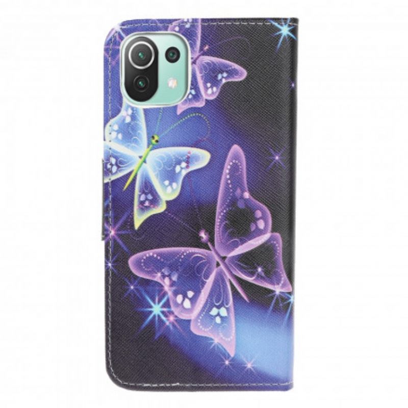 Kotelot Xiaomi Mi 11 Lite 5G NE / Mi 11 Lite 4G / 5G Neon Butterflies