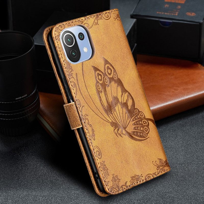 Kotelot Xiaomi Mi 11 Lite 5G NE / Mi 11 Lite 4G / 5G Suojaketju Kuori Baroque Strappy Butterfly