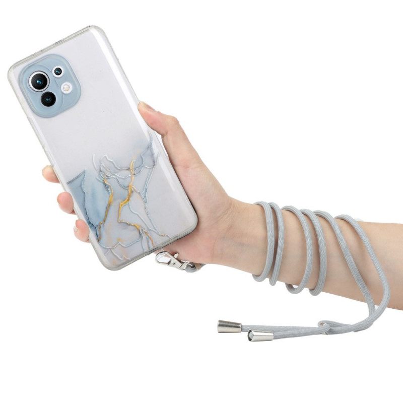 Kuori Xiaomi Mi 11 Lite 5G NE / Mi 11 Lite 4G / 5G Kiristysnyörillä Marble Cordille