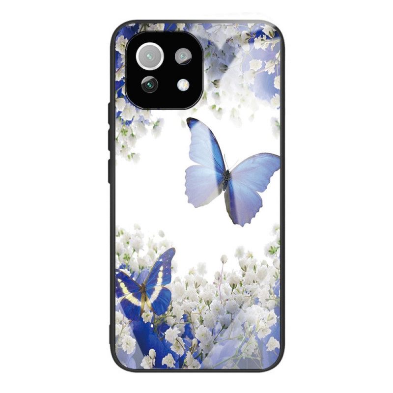 Kuori Xiaomi Mi 11 Lite 5G NE / Mi 11 Lite 4G / 5G Tempered Glass Blue Butterflies