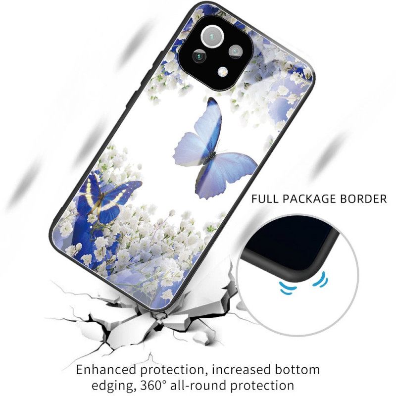 Kuori Xiaomi Mi 11 Lite 5G NE / Mi 11 Lite 4G / 5G Tempered Glass Blue Butterflies