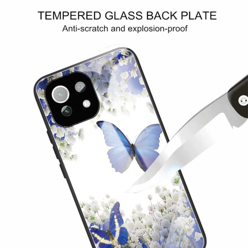 Kuori Xiaomi Mi 11 Lite 5G NE / Mi 11 Lite 4G / 5G Tempered Glass Blue Butterflies