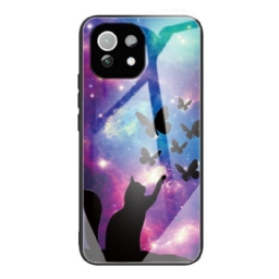 Kuori Xiaomi Mi 11 Lite 5G NE / Mi 11 Lite 4G / 5G Tempered Glass Cat And Butterflies