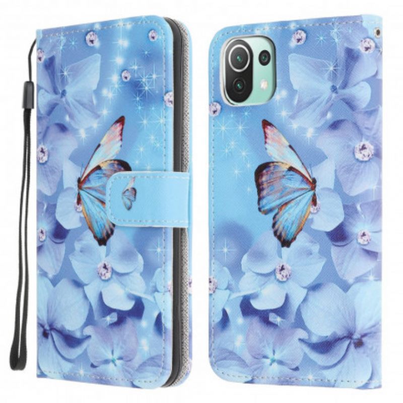 Nahkakotelo Xiaomi Mi 11 Lite 5G NE / Mi 11 Lite 4G / 5G Diamond Butterflies