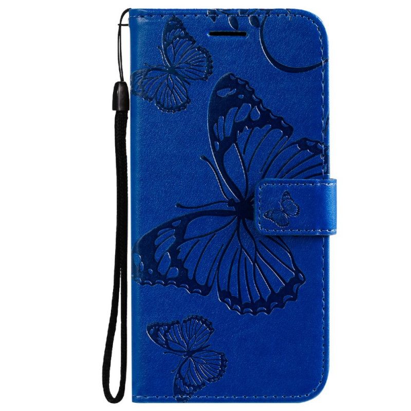 Nahkakotelo Xiaomi Mi 11 Lite 5G NE / Mi 11 Lite 4G / 5G Suojaketju Kuori Giant Thong Butterflies