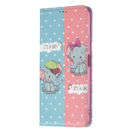 Puhelinkuoret Xiaomi Mi 11 Lite 5G NE / Mi 11 Lite 4G / 5G Kotelot Flip Baby Elephants