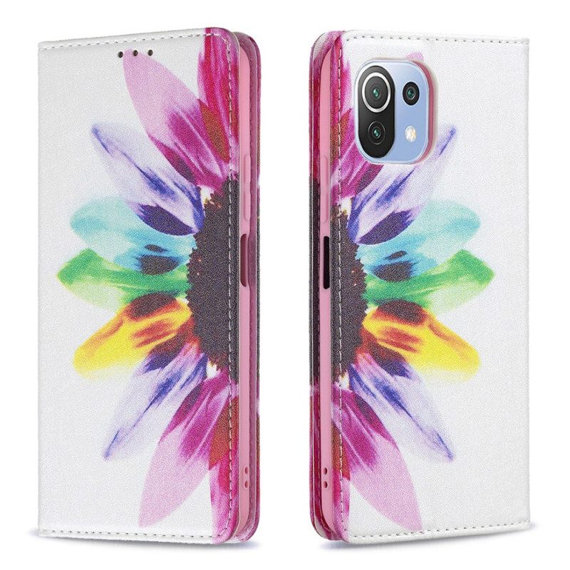 Puhelinkuoret Xiaomi Mi 11 Lite 5G NE / Mi 11 Lite 4G / 5G Kotelot Flip Flower Watercolour