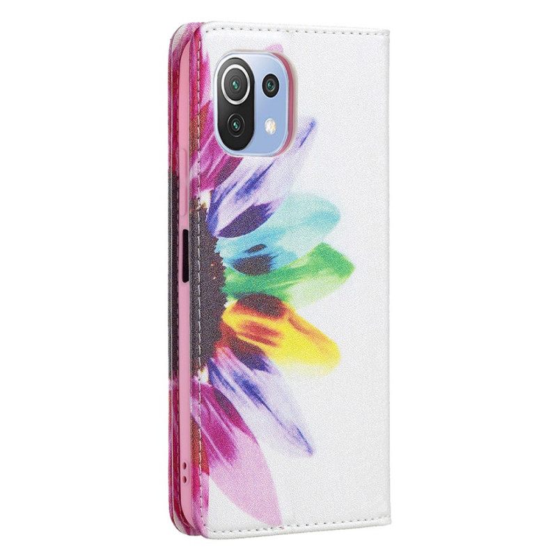 Puhelinkuoret Xiaomi Mi 11 Lite 5G NE / Mi 11 Lite 4G / 5G Kotelot Flip Flower Watercolour