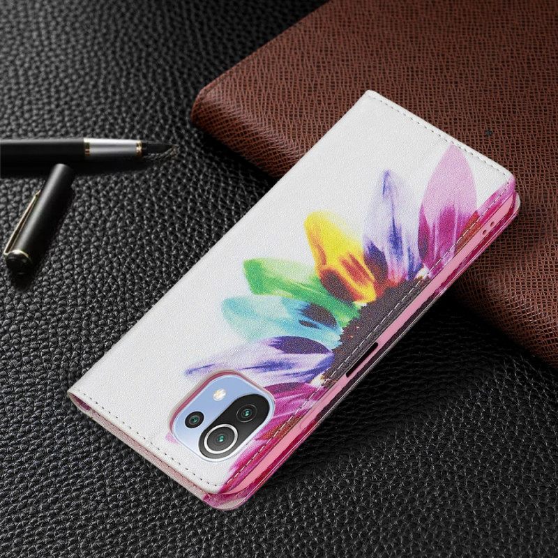 Puhelinkuoret Xiaomi Mi 11 Lite 5G NE / Mi 11 Lite 4G / 5G Kotelot Flip Flower Watercolour