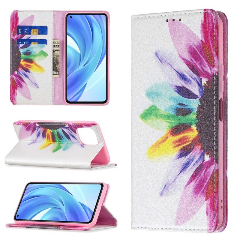 Puhelinkuoret Xiaomi Mi 11 Lite 5G NE / Mi 11 Lite 4G / 5G Kotelot Flip Flower Watercolour