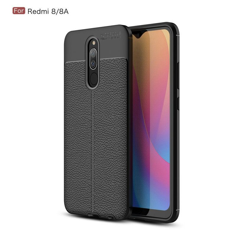 Case Xiaomi Redmi 8A Double Line Litchi Leather Effect