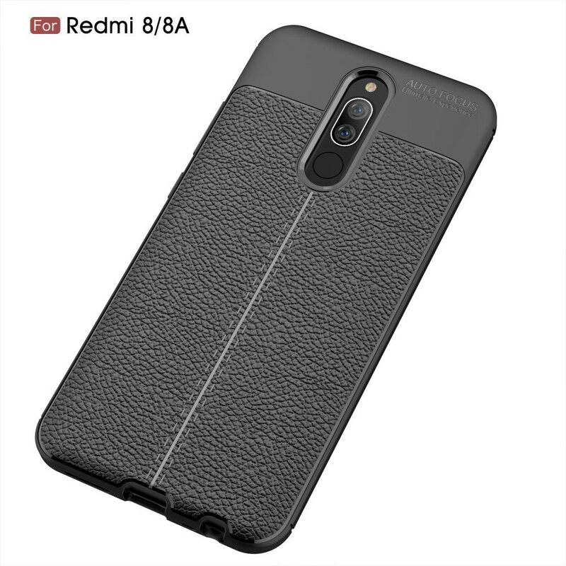 Case Xiaomi Redmi 8A Double Line Litchi Leather Effect