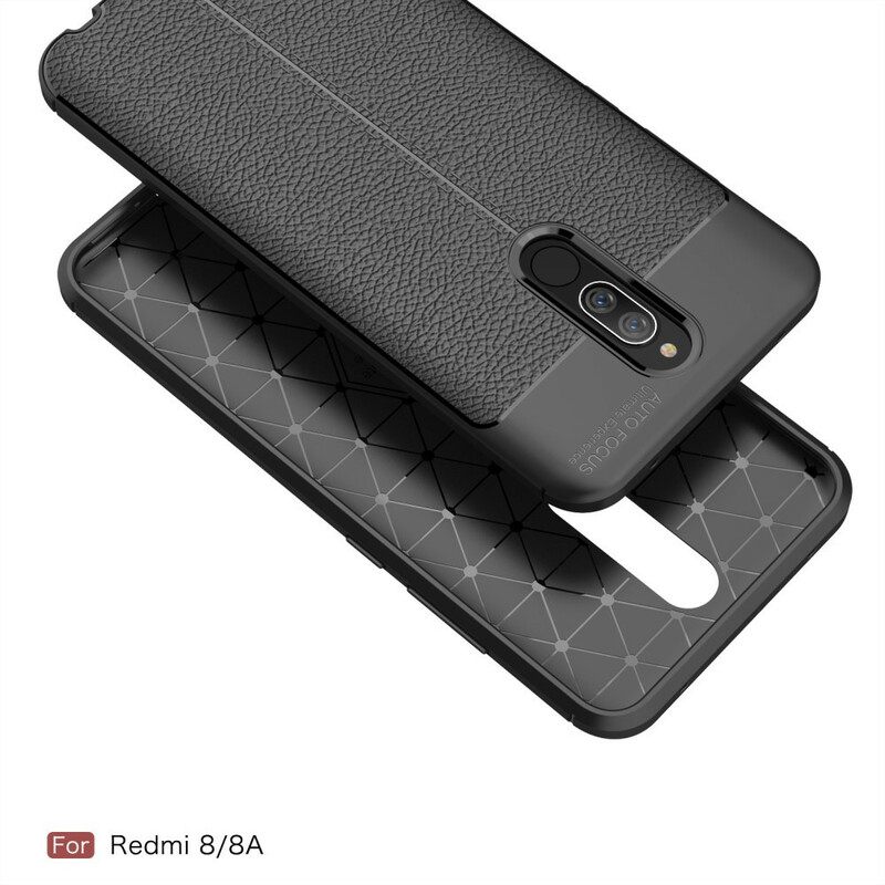 Case Xiaomi Redmi 8A Double Line Litchi Leather Effect