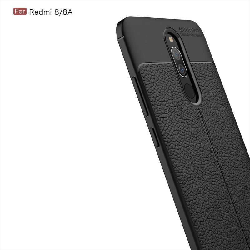 Case Xiaomi Redmi 8A Double Line Litchi Leather Effect