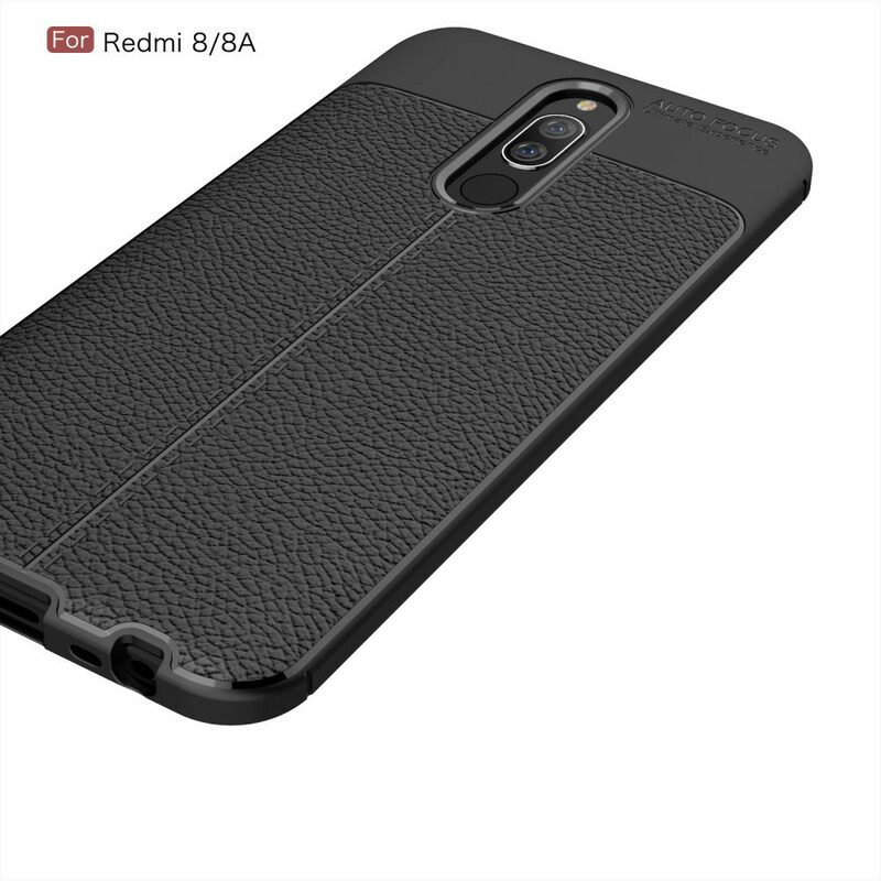 Case Xiaomi Redmi 8A Double Line Litchi Leather Effect