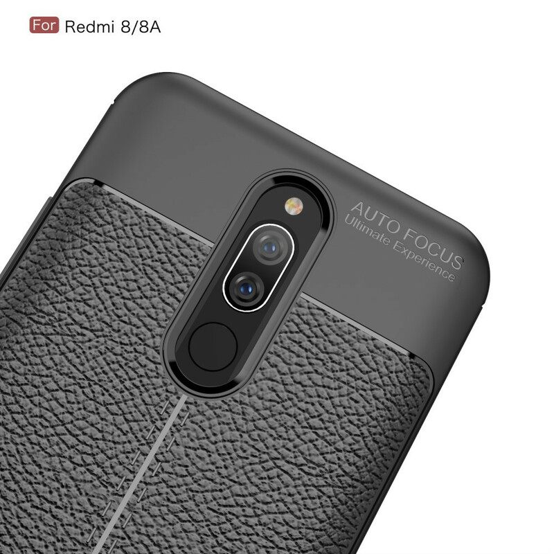 Case Xiaomi Redmi 8A Double Line Litchi Leather Effect