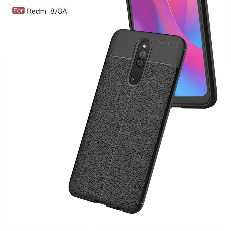 Case Xiaomi Redmi 8A Double Line Litchi Leather Effect