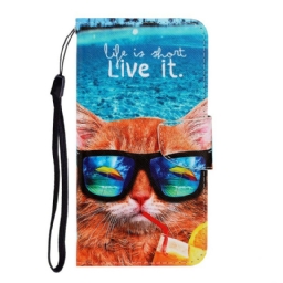 Kotelot Xiaomi Redmi 8A Suojaketju Kuori Cat Live It Lanyardissa