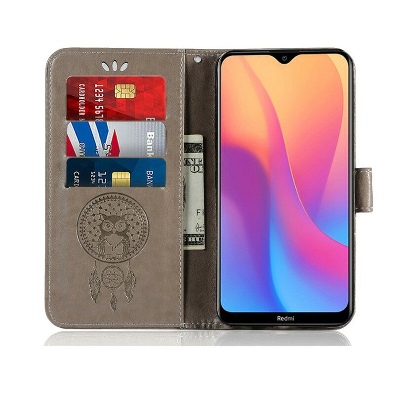 Nahkakotelo Xiaomi Redmi 8A Nahkaefekti Dreamcatcher Pöllö