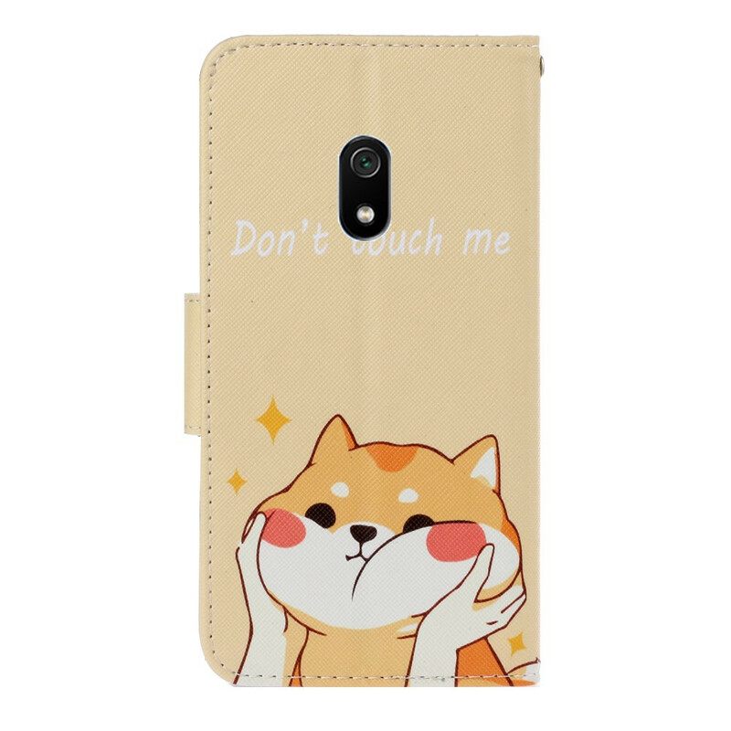 Nahkakotelo Xiaomi Redmi 8A Suojaketju Kuori Cat Don't Touch Me Strappy