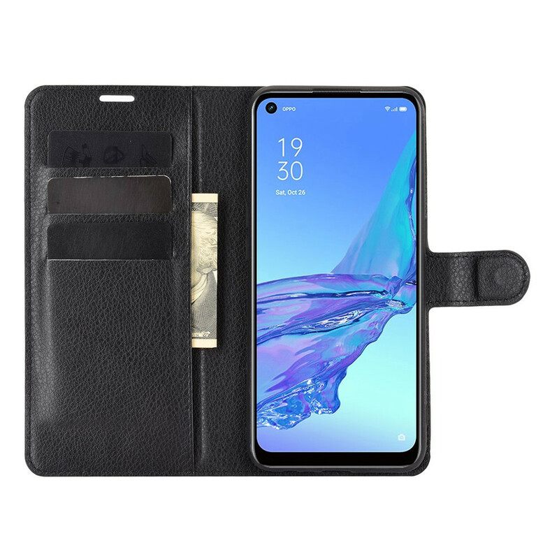 Kotelot Oppo A53 / A53s Classic Litchi Faux Leather