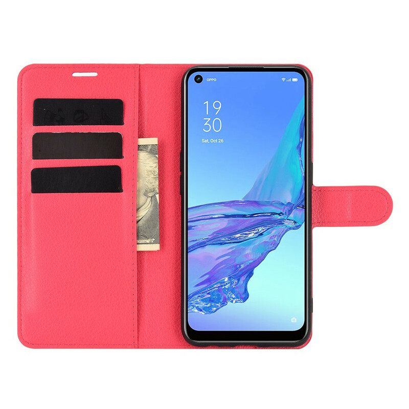 Kotelot Oppo A53 / A53s Classic Litchi Faux Leather