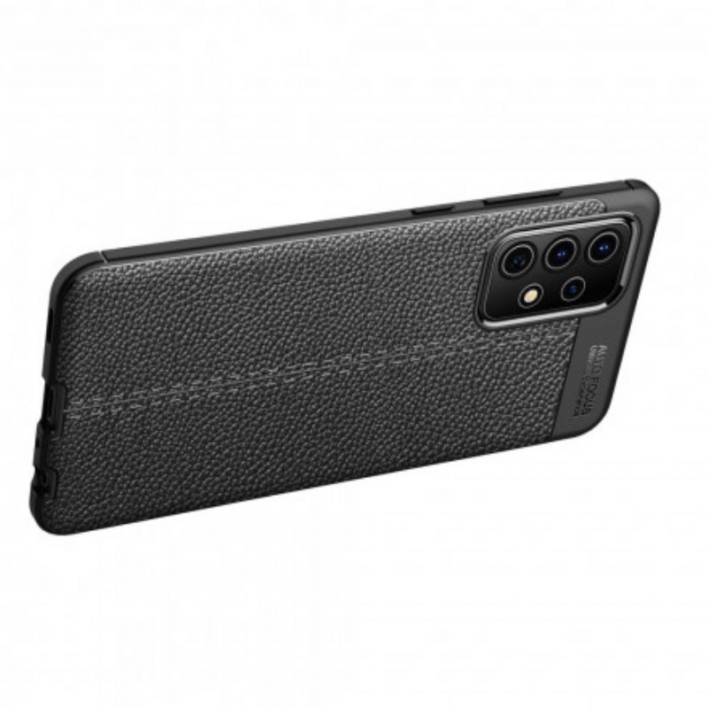 Case Samsung Galaxy A72 4G / 5G Double Line Litchi Leather Effect