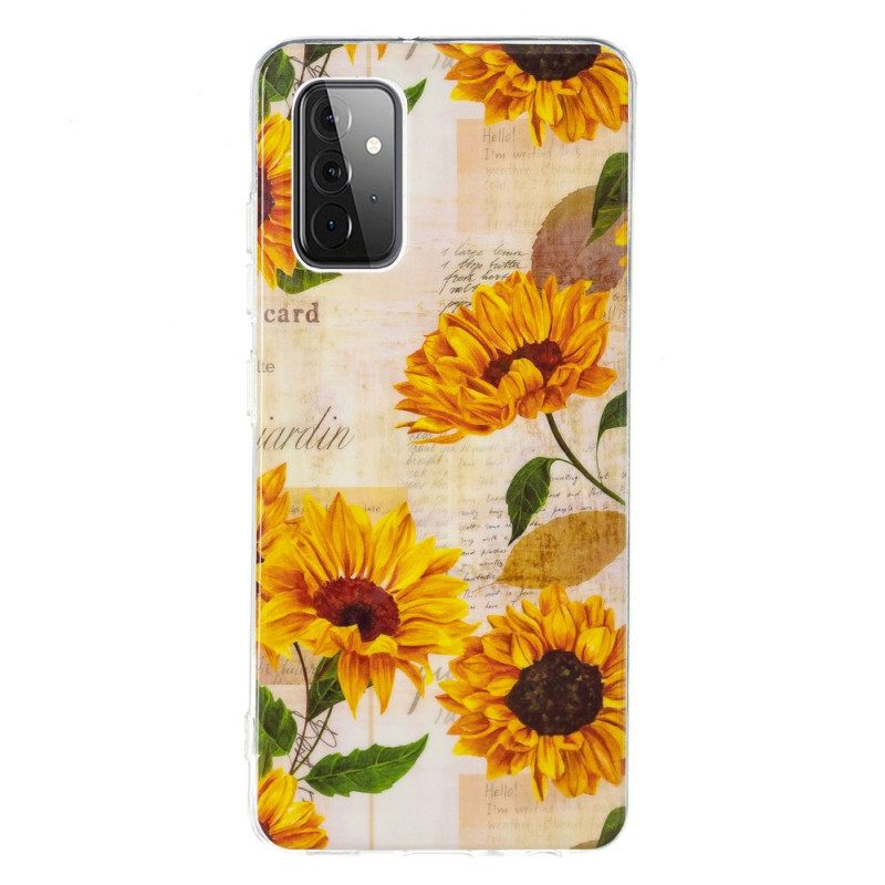 Case Samsung Galaxy A72 4G / 5G Fluoresoivat Auringonkukat