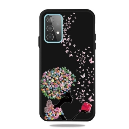 Case Samsung Galaxy A72 4G / 5G Nainen Kukkapäällä