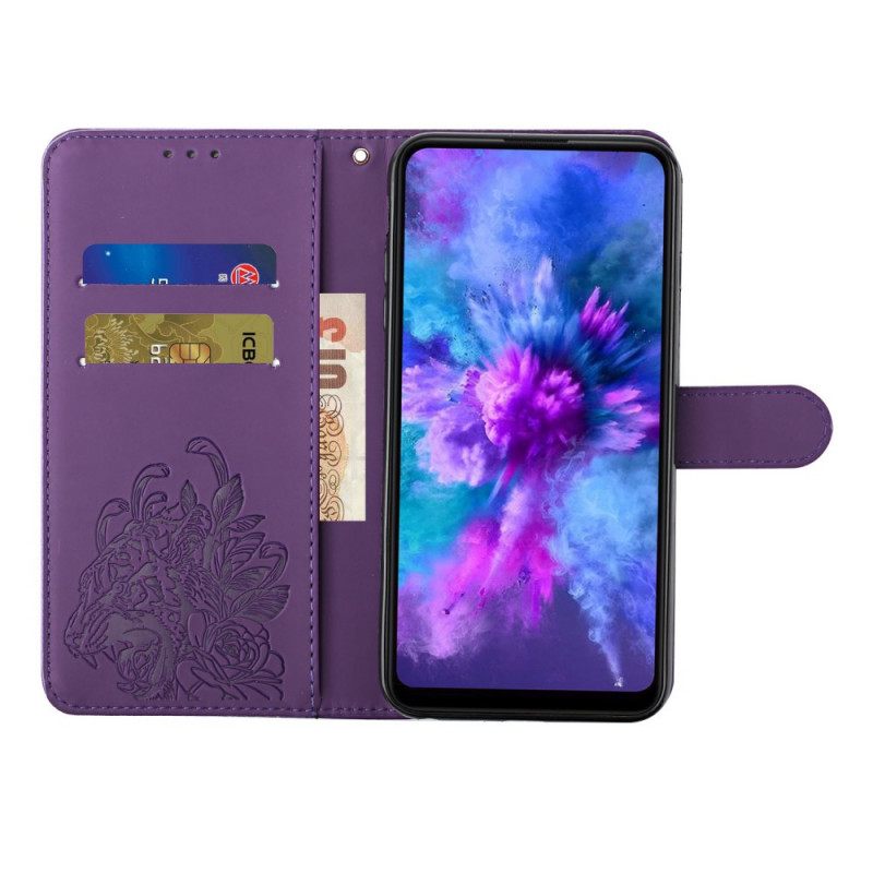 Kotelot Samsung Galaxy A72 4G / 5G Suojaketju Kuori Tiger Baroque Strap