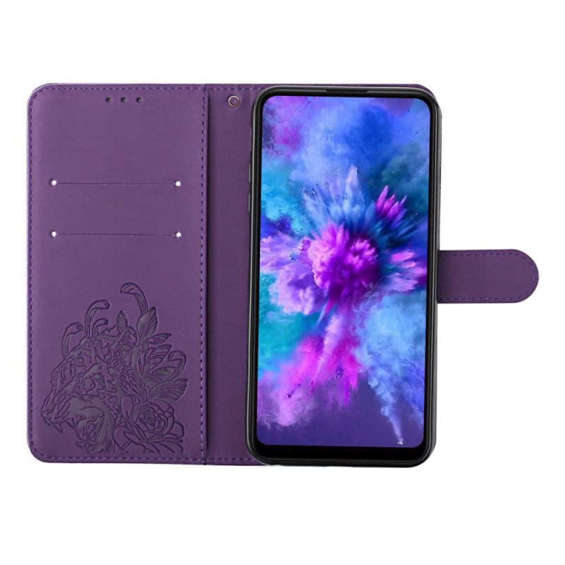 Kotelot Samsung Galaxy A72 4G / 5G Suojaketju Kuori Tiger Baroque Strap