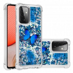 Kuori Samsung Galaxy A72 4G / 5G Glitter Blue Butterflies