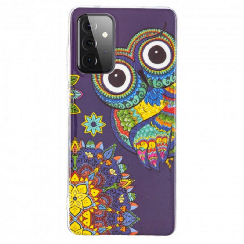 Kuori Samsung Galaxy A72 4G / 5G Owl Fluoresoiva Mandala