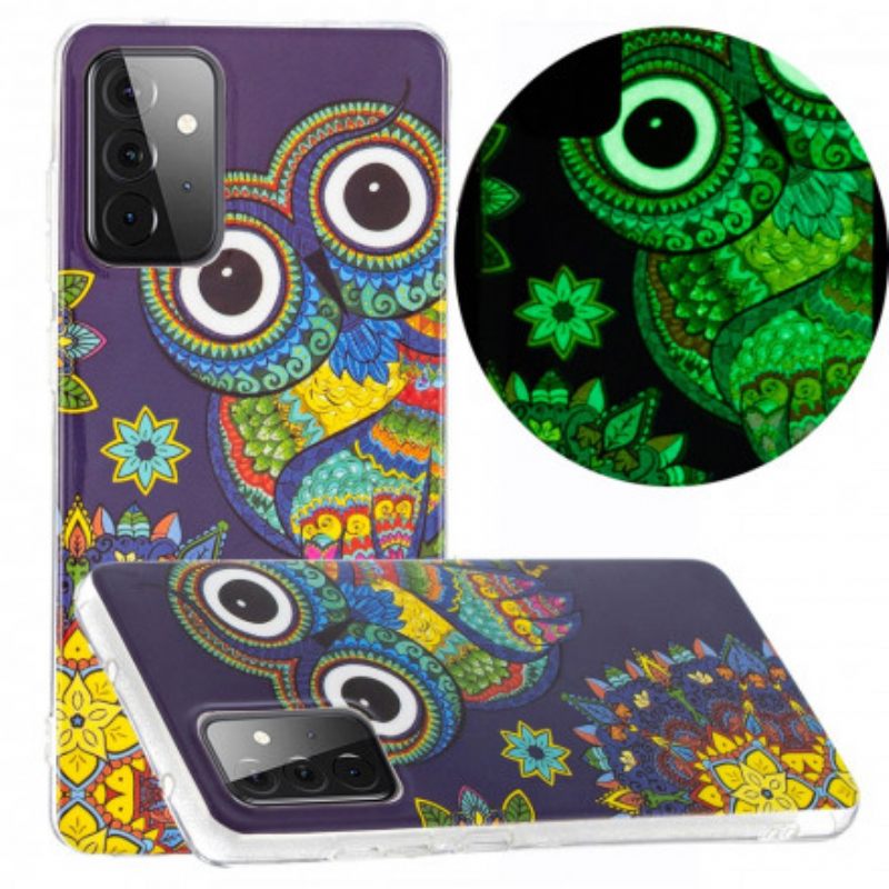 Kuori Samsung Galaxy A72 4G / 5G Owl Fluoresoiva Mandala