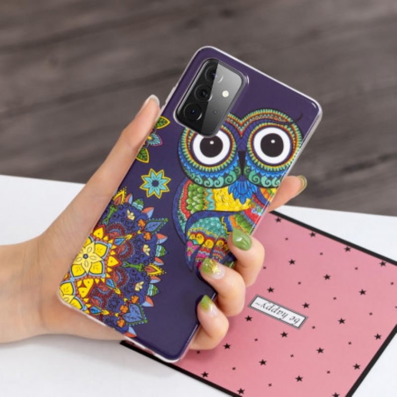 Kuori Samsung Galaxy A72 4G / 5G Owl Fluoresoiva Mandala