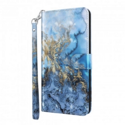 Nahkakotelo Samsung Galaxy A72 4G / 5G Marble Design Kaulanauhalla