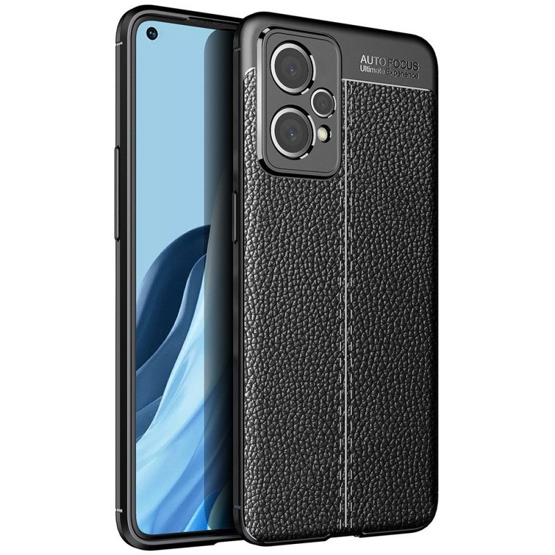 Kuori Realme 9 Pro Plus Double Line Litchi Leather Effect