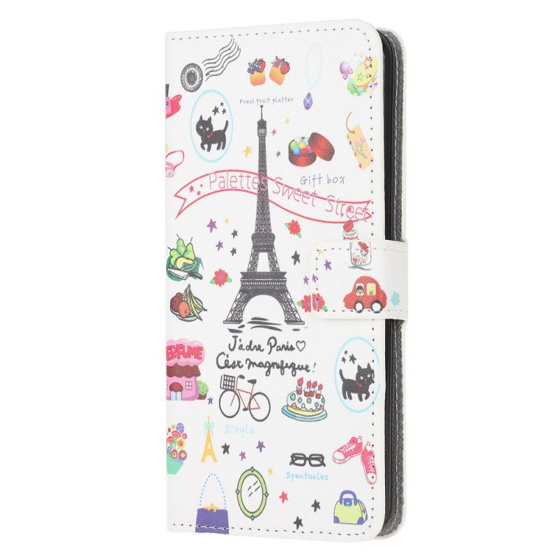 Flip Case Samsung Galaxy M53 5G Rakastan Pariisia