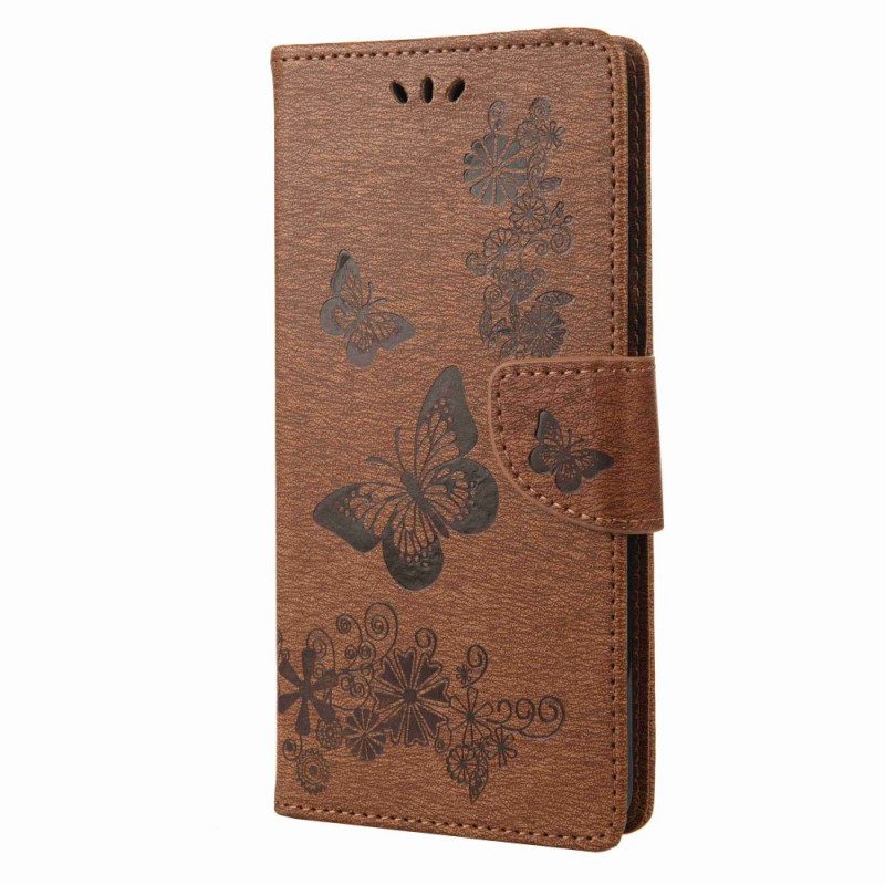 Kotelot Samsung Galaxy M53 5G Suojaketju Kuori Design Butterflies Kaulanauhalla